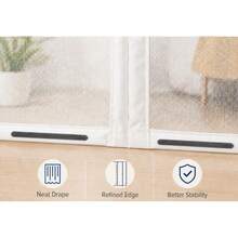 1pc Pure White Flexible Fine Mesh Mosquito Screen Door, Magnetic Seamless Auto-Closing, Multiple Sizes Available, No Drilling Easy Installation, Pet-Friendly Scratch-Resistant Durable, Breathable Mosquito-Proof Screen Door For Home Living Room, Balcony, Bedroom - Pure White Polyester Screen Door - View 10