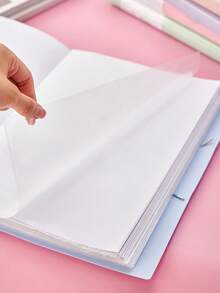 A4 Transparent Pocket Folder 30 Pages Snap Closure File Organizer For Students, Exam Paper Storage Bag, Music Score Sheet Holder, Award Certificate Collection Book, Office Document Binder, Loose-Leaf Folder - Single Piece - View 5