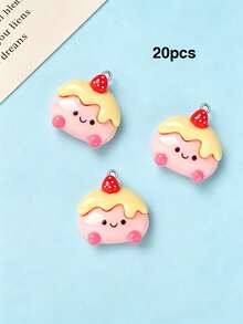 10/20/100pcs Cartoon DIY Resin Accessories Jewelry Food Small Animals Cream Glue Handmade Crafts Necklace Earrings Phone Chain Pendant - With Hoist - View 12