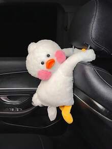 Plush Duck Car Towel Holder, Hanging Car Headrest Tissue Dispenser, Universal Car Seat Back Tissue Storage, Cute Car Interior Decor Gift - Multicolor - View 2