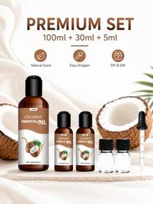 100% Pure Coconut Essential Oil 3 Sizes 100ml 30ml 10ml For Diffuser, Diffuser Stone, Humidifier, Candle, Suitable For Bedroom, Car, Room, Bathroom, Home Decor, Mild And Fresh, Alcohol-Free - Coconut Essential Oil - View 10