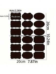 Chalkboard Label Stickers - 1pc/6pcs/12pcs Reusable Waterproof Labels, Various Shapes, Suitable For Kitchen, Spice Jars, Jam Labels, Etc., 6*4 Cm - View 11