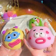 WPETLE 1pc Squeeze-Resistant Stretchable DIY Expression Face Ball Soft Rubber Mood Irritability Soothing Hand Flexibility Training Interactive Novelty Style Squishy Toys Moldable Fidget Ball For Desktop Ornament Home Casual Play Party Favor - Multicolor - View 5