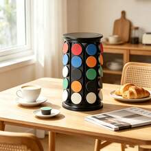 1Pc Rotatable Coffee Capsule Storage Box, Hollow Cylinder Coffee Pod Container, Countertop Coffee Capsule Organizer Box, Desktop Storage Accessory For Home Coffee Bar, Kitchen Counter, Office Coffee Station & Cafe Decor - Coffee Storage Rack - View 3