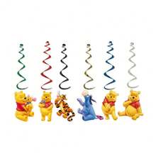 Classic Party Decoration Set - Tissue Paper Banner Flags, Honey Jar Cupcake Toppers, Cartoon Character Plates And Cups, Suitable For Cartoon Theme Birthday Party - Multicolor - View 6