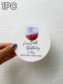Customized Cardboard Coasters, Round Coasters With Personalized Name And Date, Customizable Text Desktop Decor, Birthday, Bachelor Party, Wedding, Wine Glass Theme Coasters, Personalized Commemorative Gift - Multicolor - View 16