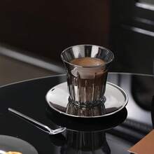 3 piezas (1 taza, 1 platillo, 1 cuchara) Juego de taza de café y platillo de cerámica, adecuado para té, café, leche, jugo, bodas, fiestas, regalos, cumpleaños - Multicolor - View 12