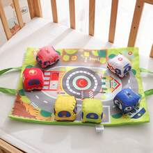Libro de tela irrompible para bebé, juguete educativo de pesca de tela para bebés con modelo de coche y bolsa de almacenamiento, juguete de aprendizaje temprano - Multicolor - Ver 2