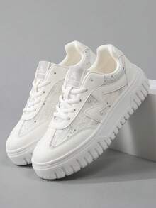 Plus Size Couple Shoes Women's Retro German Army Trainers Sneakers | Vintage Casual Trainers With Suede Toe | Comfortable Everyday Walking Shoes - White - View 5