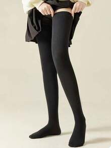 1/3/5 Pairs Women's Autumn/Winter Warm Over-The-Knee Socks, Thick Ribbed Non-Slip Thigh-High Socks For Daily Warm Wear - Multicolor - View 5