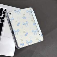 Tablet-Hülle mit cremefarbener Basis, weichem Pastell-Hellblau, Schleife, Kirsche und Cut Out Herz-Allover-Muster, kompatibel mit iPad 10. Generation/Air 13 (M3 2025)/Air 11 (M3 2025), kompatibel mit SAMSUNG, kompatibel mit XIAOMI, kompatibel mit Oppo Pad, kompatibel mit Huawei Matepad, kompatibel mit Vivo Pad, kompatibel mit Honor Pad - Verschiedenfarbig - Übersicht 9