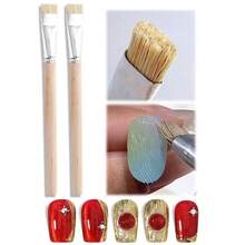 Wide Head Stiff Bristle Nail Art Brush, Designed For Nail Art Design And 3D Nail Pattern Painting. This Is A Gel Brush Suitable For Nail Artists To Create Short Sticker Nail Art And Artificial Nails. - Yellow - View 7