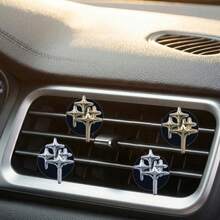 4pcs Electroplated Four-Pointed Star Cluster Resin Air Vent Clip Decor, Women's Car Interior Accessories, DIY Car Air Vent Decoration, Fragrance-Free - A - View 11