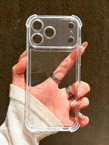 手機殼：1件透明背板高級超薄軟 TPU 保護殼，相容 iPhone 17、17 Pro、17 Pro Max、17 Air、16 Pro Max、15、14、13、12 Mini、11 Pro Max、6、7/8 Plus、XS Max、X、XR 透明手機保護殼 - 無色 - 查看 6