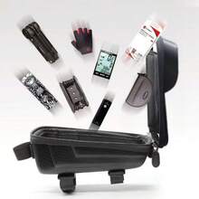Bicycle Front Frame Bag Strap Tube Bag, Mountain Bike Front Frame Bag, Cycling Seat Front Frame Phone Storage Bag - Black - View 4