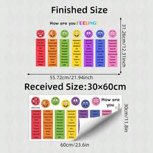 1件/2件裝阿拉伯文情緒圖表牆貼，多用途裝飾，適用於教室、居家學習區、幼兒房、諮詢室、兒童臥室學習牆 - 彩色 - 查看 13