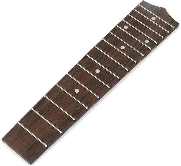 Dnyta 8.5" Long Ukulele Fretboard Rosewood Brown Fingerboard With 15 Frets, Concert Replacement Parts Ideal For 21 Inch Ukulele