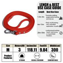 Bio-Polyester Long Dog Training Leash, Quick-Dry Stain-Resistant Pet Lead With Comfortable Handle, Suitable For Small, Medium, Large Dogs For Beach, Lake, Hiking, Camping - Multicolor - View 35