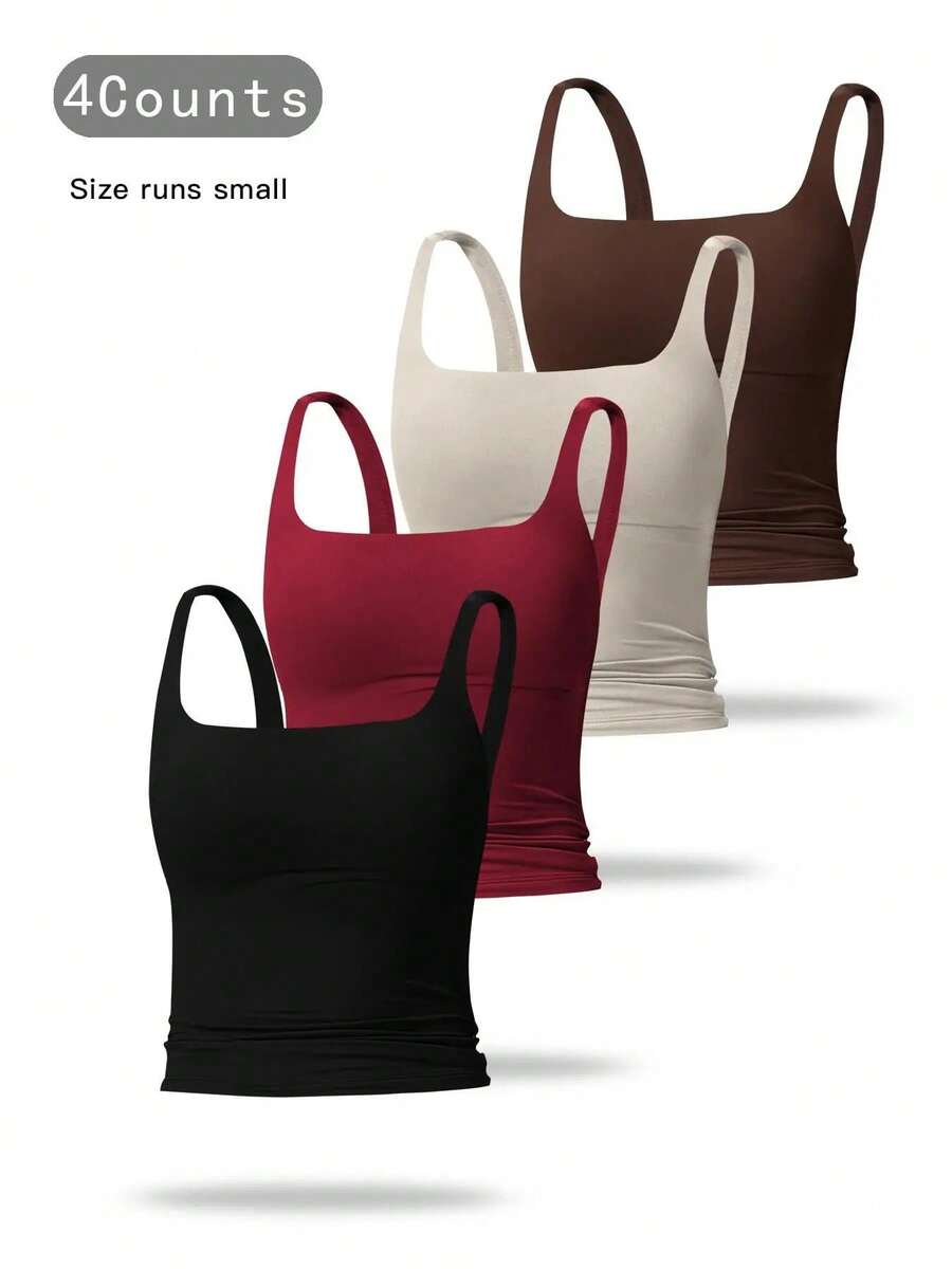 Camiseta deportiva sin mangas para mujer de color sólido, casual, cómoda y transpirable, ideal para yoga, gimnasio, entrenamiento y correr; ropa deportiva para todas las estaciones; chaleco con cintura. - conjunto1 - Ver 1