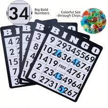 Adult Bingo Game Set, Includes 8.27-Inch Metal Rotating Cage, 75 Number Balls, Main Board, 18 Bingo Cards And 150 Colorful Chips, Suitable For Family Game Night, Multi-Person Gathering And Party - View 8