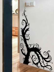 3 Styles Halloween Wall Decals Hanging Skeleton Spider / Multi-Size Hanging Spider / Dark Withered Tree Silhouette Optional PVC Removable Self-Adhesive Suitable For Ceiling Door Frame Wall Corner Glass Escape Room Window Party Atmosphere Holiday Decoration Stickers - Wall Stickers - View 9