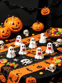 10pcs Halloween Ghost Decorations, Cute Ghost Ornaments Suitable For, Creative Fashion Decor To Enhance Holiday Atmosphere,Halloween Decorationroom Decor,Squishy,Wedding,Dorm Essential,Fall Decor,Fan,Back To School,Kitchen Essentials,Decor,Closet - Multicolor - View 3