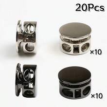 10/20Pcs Round Double Hole Metal Buckle, Hoodie Hat Drawstring Stopper, Adjustable Pig Nose Buckle Accessory, Clothing Elastic Band Tightening Buckle, Backpack Cord Lock, DIY Garment Accessories - Multicolor - View 15