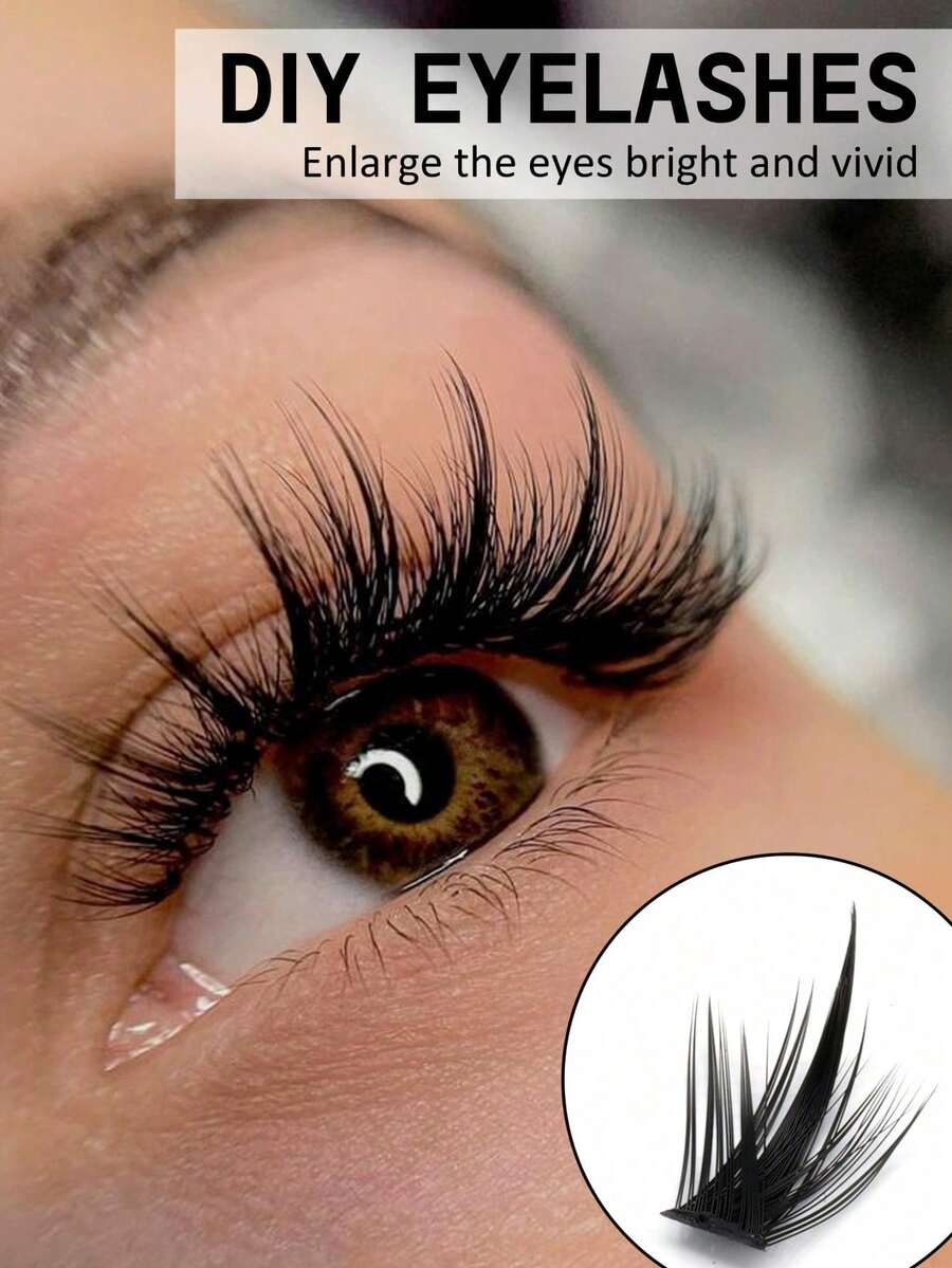 120/216/228 Clusters Upper & Lower False Eyelashes, D-Curl, Natural & Soft, Comfortable Wear, Reusable, Suitable For Daily Makeup, Party, Date, Gift And More Occasions - CC - View 1