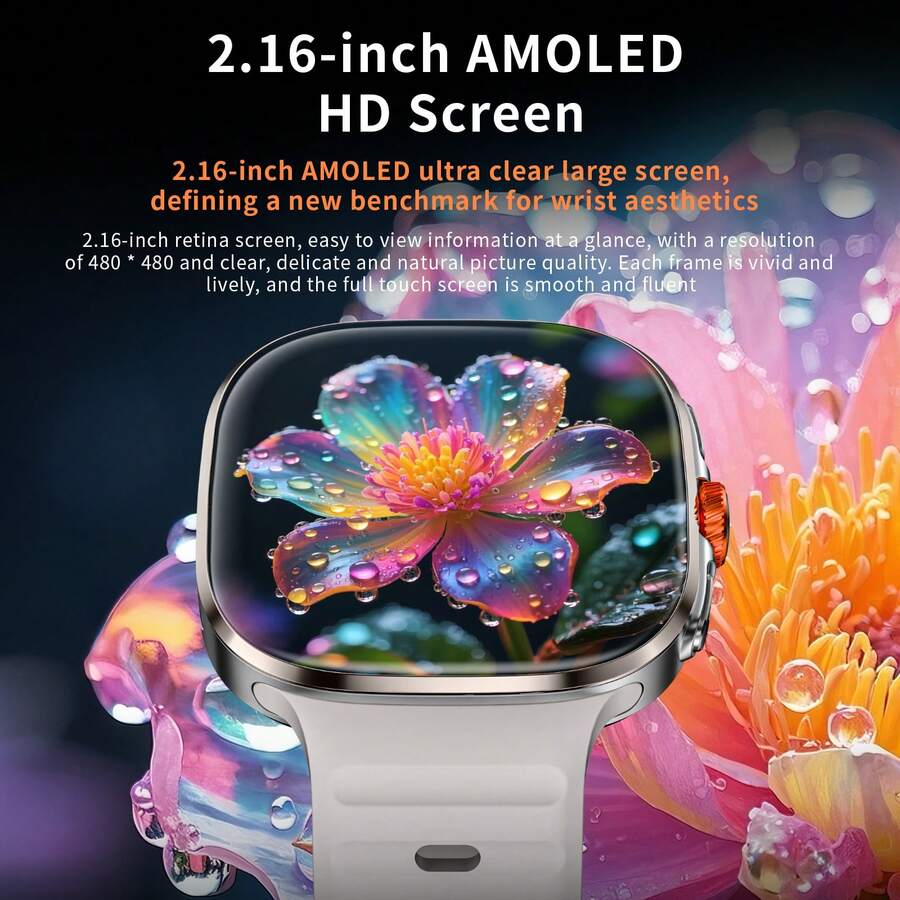 LOKMAT APPLLP 6 MAX Smart Watch, Supports 4G/5G Network And WiFi, 2.16" AMOLED Wide Screen (480*480 Resolution), Extendable HD Camera, SIM Card Supported. This Is A Multi-Functional Smartwatch With App Download Capability.