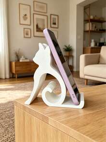 1pc Phone Stand All Phones Tablets Bed Office Car Use Cute Kitten Design Handsfree Video Call Pet Lovers Essential Fun Shaped Phone Mount - Multicolor - View 8