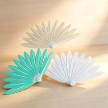 Realistic Feather Design Folding Fan, Macaron Color Portable Handheld Folding Fan, Multiple Colors Available, Summer Refreshing Cooling Fan - Feather Fan - View 4