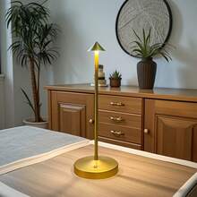 Modern Space Cupid Tall LED Desk Lamp, Portable Metal Atmosphere Lamp, Three-Color Stepless Dimming Function, Creative Restaurant Bar Bedroom Decorative Lighting, Touch Sensor, USB Charging Port, Suitable For Bedroom, Living Room And Other Places - Multicolor - View 9