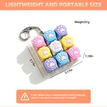 1 pieza Llavero de juguete con teclado de 9 teclas con forma de pata de gato, mini botón de tecla para alivio de presión, colgante para mochila, regalo sensorial para alivio de la ansiedad - Multicolor - Ver 8