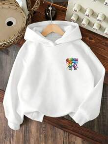 Young Boy Letter Print Long Sleeve Sweatshirt - White - View 2