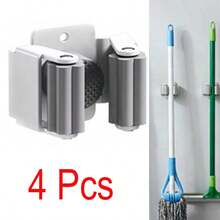 2/4/6/8/12pcs Broom Mop Holder, Wall Mounted Broom Rack, Heavy Duty Garden Tool Storage Rack, Rake And Shovel Handle Hooks, Stainless Steel Mop Hooks, Wall Mounted Multi-Function Storage Rack With Screws - Greyish White - View 16