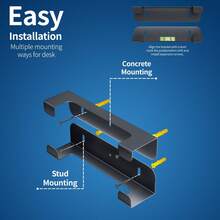 P4 Wall-Mounted And Under-Desk Storage Kit, Carbon Steel Game Console Stand, Compatible With P4 Pro Slim Original Version, Includes 2 Metal Brackets And 3 Controller/Headset Hooks - View 4