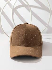 1pc New Style All-Season Solid Color Rhinestone Decorated Thin Breathable Fashion Women's Outdoor Sun Protection Baseball Cap - Multicolor - View 14