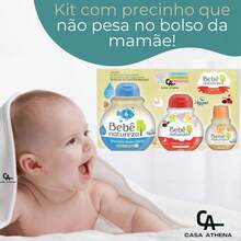 Kit Banho Bebê Shampoo Condicionador Colônia Infantil Sem Lágrimas Hipoalergênico Vegano Extrato Algodão - Damasco - Visão 8