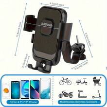 1-Second Lock Anti-Vibration Handlebar Phone Holder, 360° Adjustable, Tool-Free Quick Install, 1-Second Release, Universal Navigation Mount For Electric Scooter/Motorcycle/Bicycle/Skateboard - Multicolor - View 4