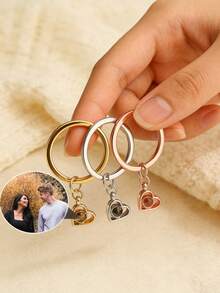 Customized Photo Personalized Cute Pet Paw Print Projection Photo Keychain Paw-Shaped Pendant Commemorative Style, Built-In Commemorative Photo, Suitable For Halloween, Christmas, Surprise Accessory Gift Carrying Beautiful Memories - Multicolor-style 1 - View 2