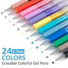 24 Colors Erasable Gel Pens, Fine Point 0.7mm Colored Erasable Pens, Make Mistakes Disappear, Assorted Color Inks For Writing, Journaling, Taking Notes, School Office Home 24 Colors - 24 Colors - View 3