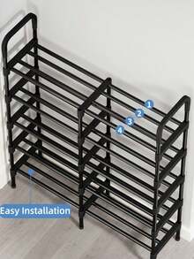 New 2-8 Tier Double Row Home Shoe Rack, Easy Assembly, Practical Storage Organizer, Autumn Home Decor - Multicolor - View 8