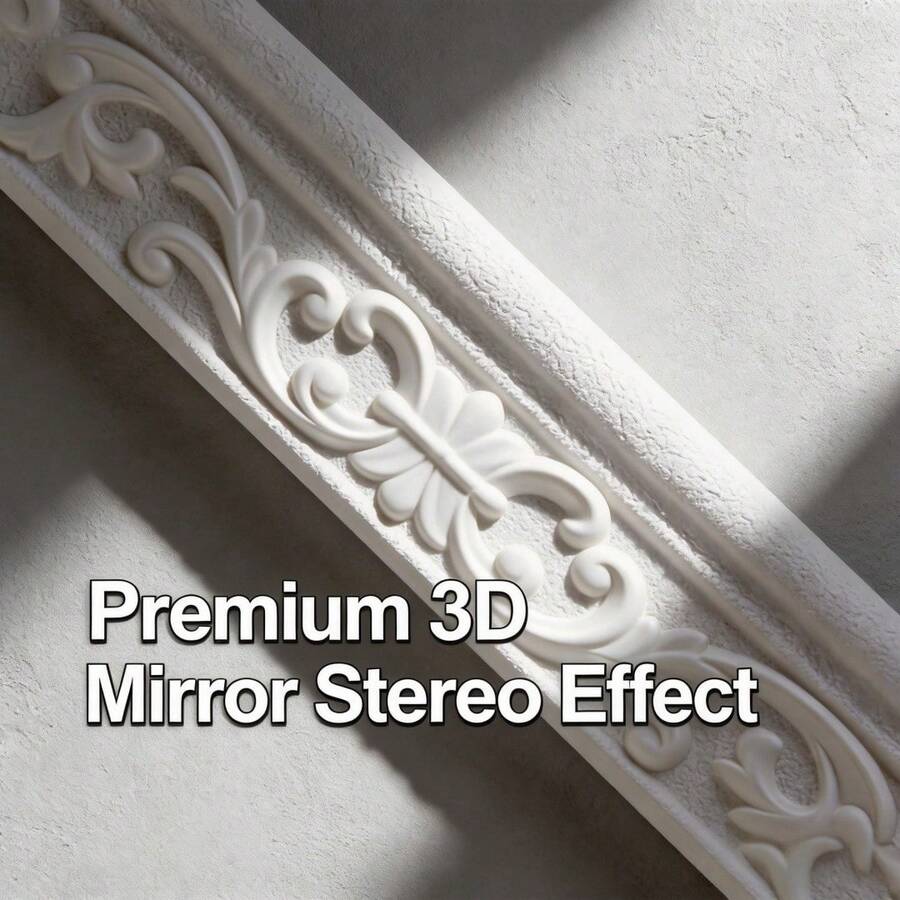 1pc Crown Decorative Line 3D Flexible Foam Wall Decor Strip, Peel And Stick Self-Adhesive Baseboard Trim, Decorative Wallpaper Border, Vintage Style Wall Edge Strip, Suitable For DIY Hotel Decoration, Plastic Material - A - View 1
