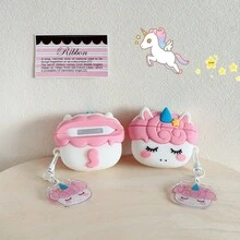 Lolla Cute Unicorn Soft Silicone Protective Case Compatible With Airpods 4, Pro 3, 1/2/3, Pro 2, Anti-Drop Cover - Multicolor - View 5