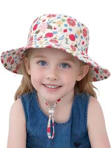 2pcs Adjustable Printed Sun Hats, Breathable & Suitable For Daily Outdoor Activities - Multicolor - View 5