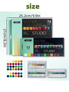10/12/24 Colors Watercolor Paint Set 12ml Tubes High Pigment Transparent For Artists Students,Art Enthusiast - Watercolor Paint Set - View 2