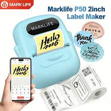 Marklife Mini Thermal Label Printer With 3 Rolls Of Paper, Portable Wireless Inkless Printer, Compact Pocket Size, Prints Images, Photos And Journals, Perfect For Back To School DIY Projects - Multicolor - View 2