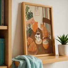 1 pieza Decoración, Póster Vintage, Impresión de Arte Inspirada en Café, Obra de Arte en Lienzo de Gato Juguetón, Decoración de Dormitorio - A - Ver 2