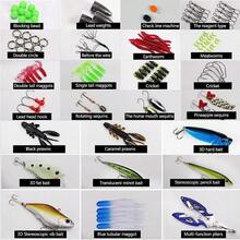 Kit de Señuelos de Pesca, 101 Piezas Cebo Duro Artificial con Ganchos Gusanos Larvas Bichos Sábalos Gusanos de Cola y Cajas, Cebo de Agua Dulce para Lubina, Accesorios de Pesca para el mar - Multicolor - Ver 7