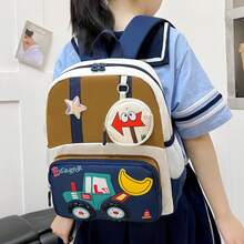 Cute Tractor Backpack For Boys, Kids Kindergarten School Bag, Lightweight Cartoon Backpack, Preschool Daypack For Daily Use & Outdoor Travel - A - View 5